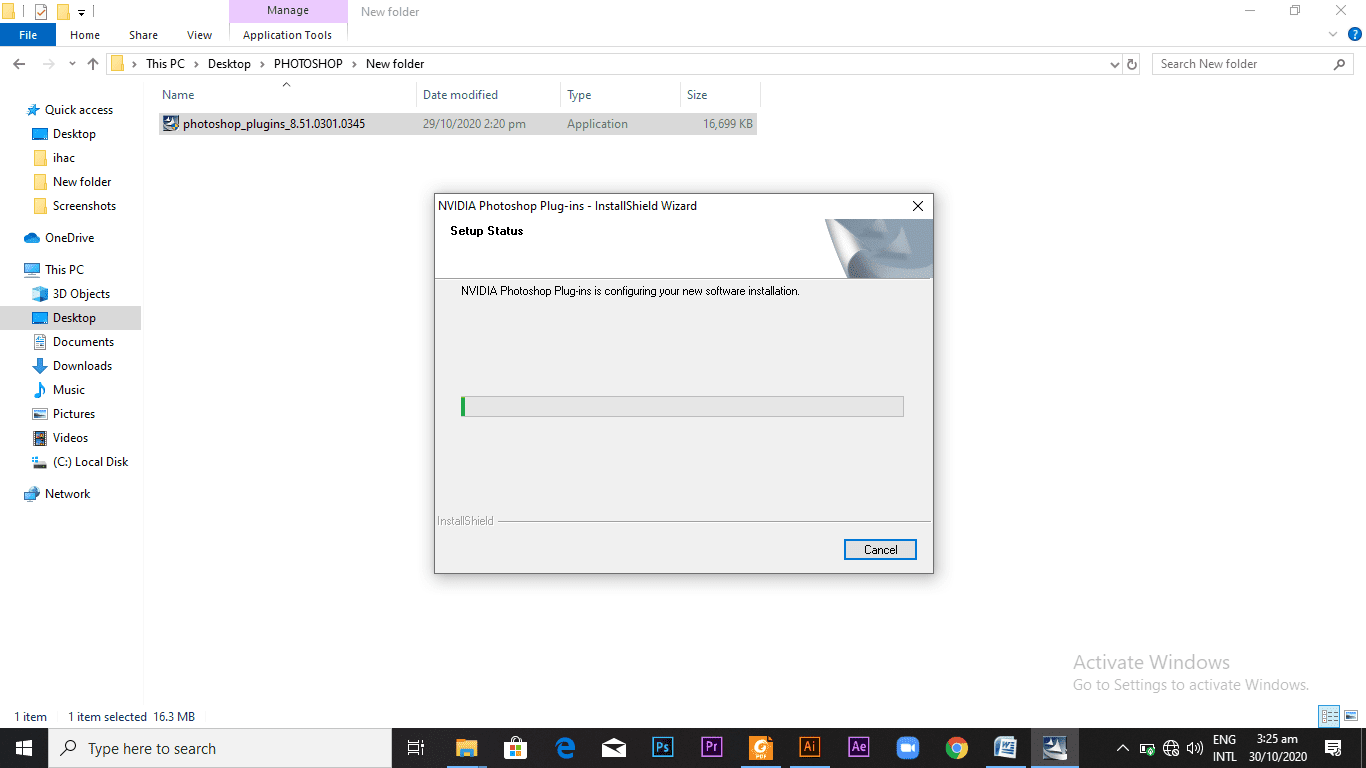 NVIDIA Photoshop Plug-ins window box
