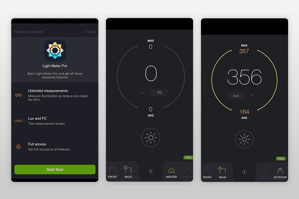 lux-light-meter-pro-light-meter-app-interface