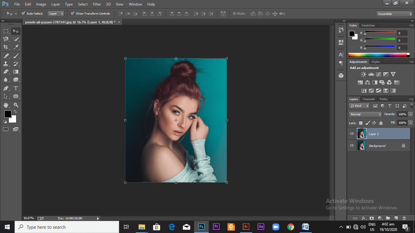A duplicated image in photoshop