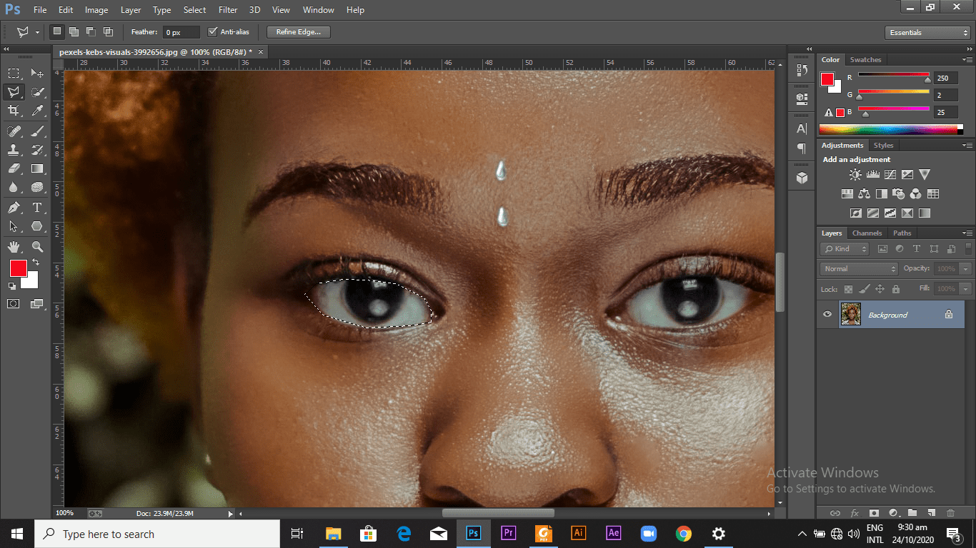 zoomed-in image in photoshop